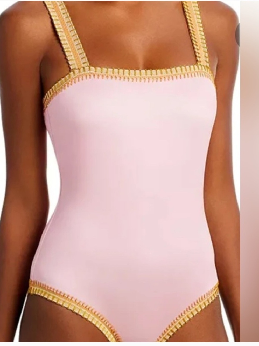 PilyQ Platinum insp. by Solange
Crochet Trim Square Neck One Piece sz L
